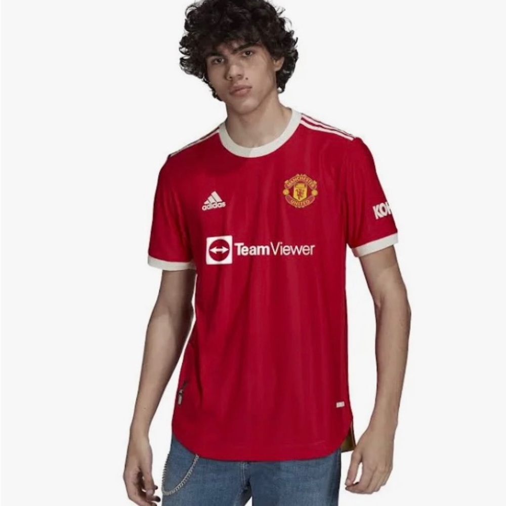 ⚽️🇬🇧NWT Adidas 2021-2022 Manchester United Home Shirt, Size L - Picture 3 of 9